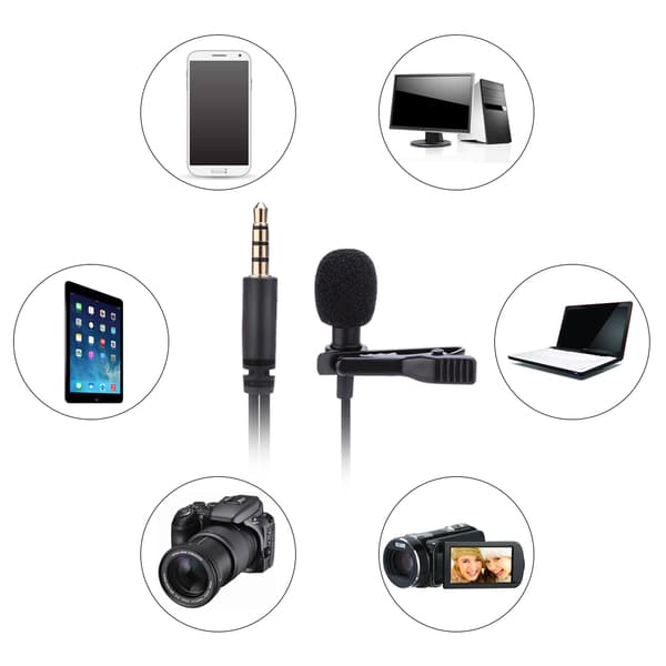 3,5 mm Jack Mini Ledningsført Clip-on Revers Håndfrit Headset Mikrofon