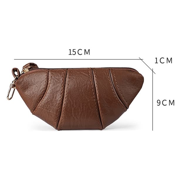 Mini hornformad plånbok i PU-läder - liten crossbody-väska att bära runt halsen med polyesterfoder, myntväska för mynt och kort