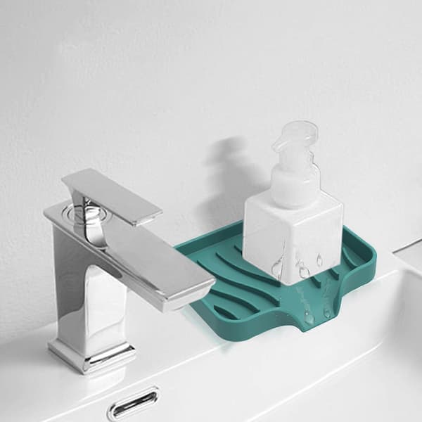 Silicone Soap Dish Self-Draining Rectangular Soap Holder Bathroom Soap Tray for Kitchen Hotel Home Soap Soap Pad Container White White