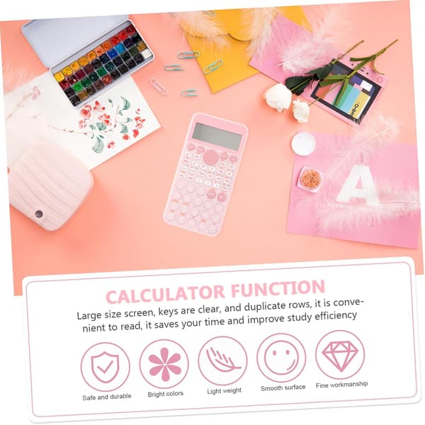 Scientific Function Calculator for University Students Pink Electronic Calculator with Screen for Office and Studies in Accounting and Competitive Exams