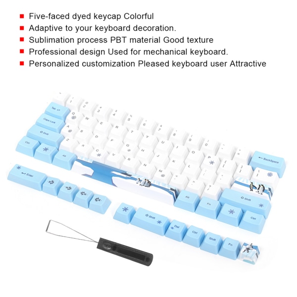 73 stk. Sublimering Keycaps PBT Mekanisk Tastatur Tilbehør PC Deler med Søtt Mønster 6064 Pingviner-Mønster