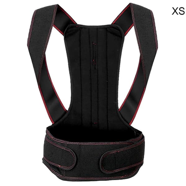 Unisex Adjustable Posture Corrector Back Support Humpback Correction Belt Back Brace XS RedYMMR)