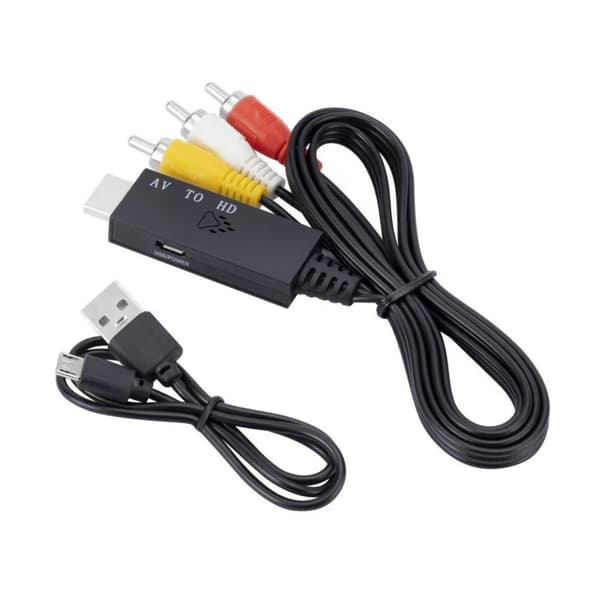 AV til HDMI-adapterkabel, RCA-kabel, AV til HDMI-omformer, adapterkabel for spillboks