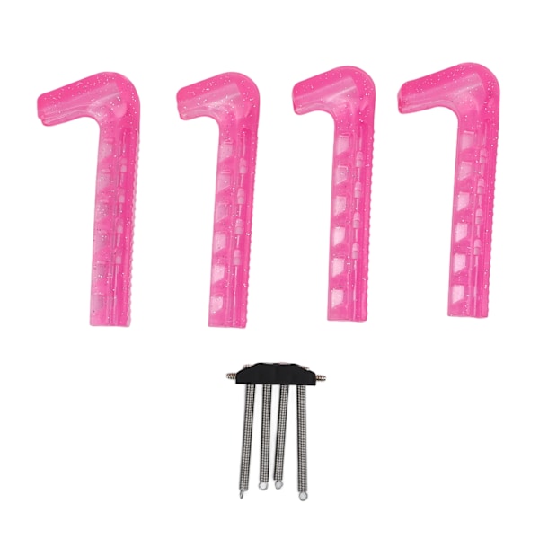 4pcs Ice Skate Guards Antiskid Soft Plastic Adjustable Hockey Skate Blade Covers for Home Rose Red