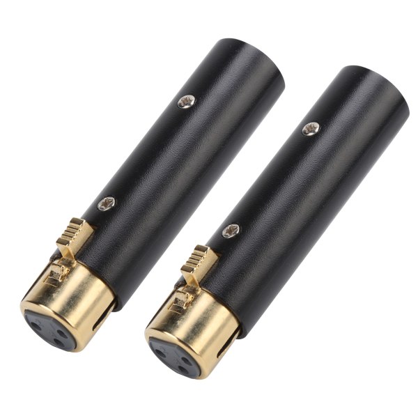 2 kpl Audioadapteri XLR Uros - Naaras Sinkkiseos Mikrofoniliitin Kaapeli Tarvikkeet Musta