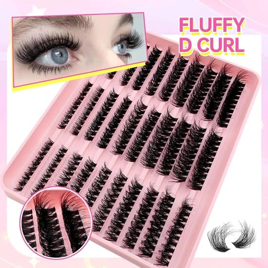 Eyelash Extensions - Cluster Lash Extension Set - False Eyelashes - 300 Fluffy Volume Lash Clusters - 8-16mm Mix - 3 Styles - 60D + 80D + 100D