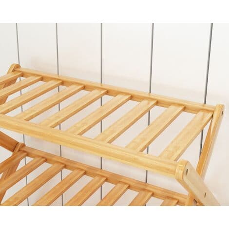 3-Tier Bamboo Shoe Rack, Foldable, Suitable for Home, Living Room, Balcony 40cm Long