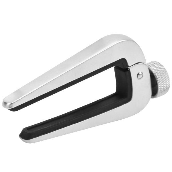 Zinklegering Akustisk Gitarr Capo Professionell Justerbar Silikonklämma för Bas Ukulele Violin Silver