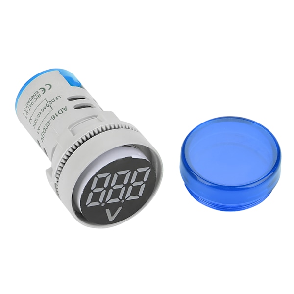 Rund LED Signallampe AC Digital Display Voltmeter Indikator (blå)