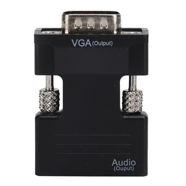 High Definition Multimedia Interface til VGA Konverter Hun til Han HD Lydkabel Adapter Sort