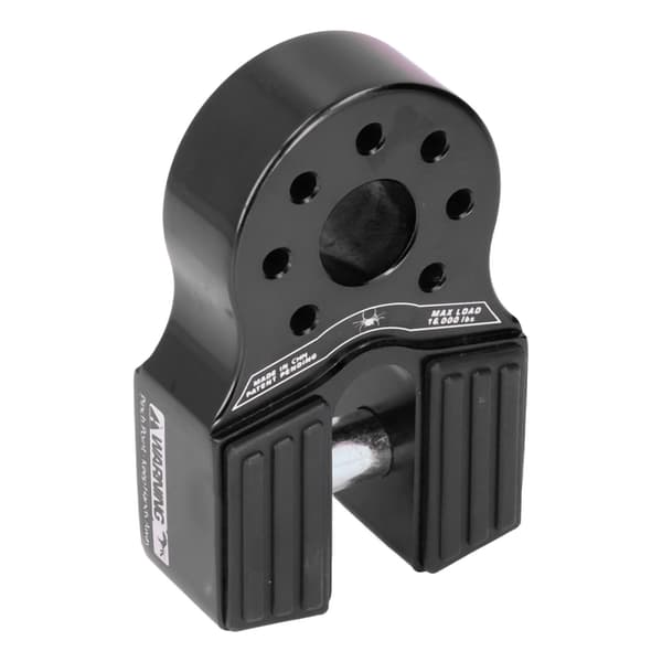 Flad Winch-Sjakkelmontering 16000lb Belastning med Gummibeskyttelse Aluminium Legering Universal til UTV SUV Pickup Sort
