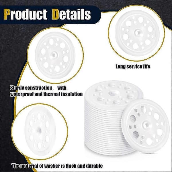 200 Pieces 45 mm (1.77 inch) Plastic Insulation Washers Load Distributing Polypropylene Washers for Fixing