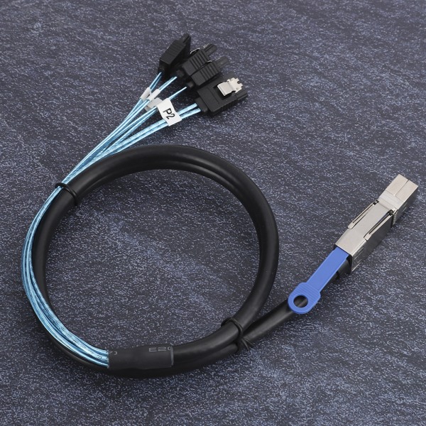 H0402 Mini SAS-kabel SFF-8644 til 4 x SATA Ekstern Server Harddisk Datatilbehør