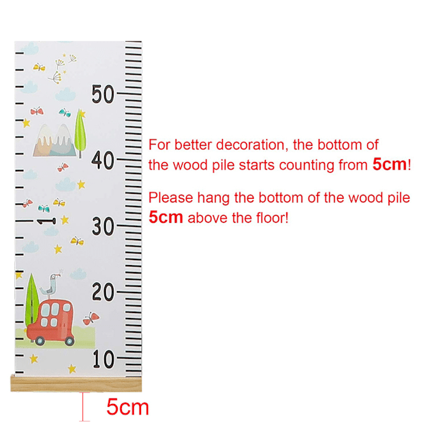 Barnehøydediagram Tegneserie Mønstre Høydemåling Hengende Linjal Veggdekorasjon