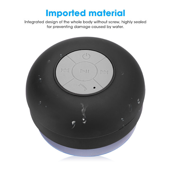 Mini Trådlös Bluetooth Högtalare Badrum Vattentät Musikspelare med Sugpropp