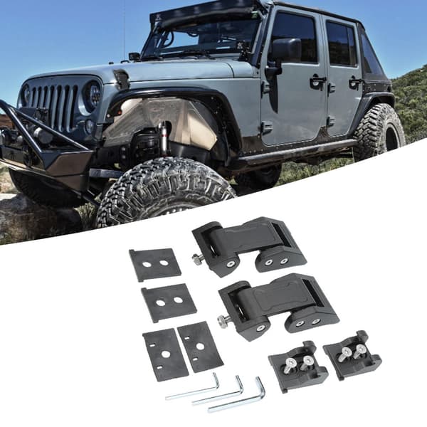 1 Par Sort Hættelås Låsefang Spænde Passer til Jeep Wrangler JK 2007-2017