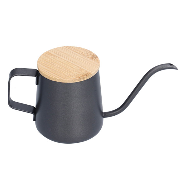 350ml Rostfri Kaffekanna Lång Smal Pip Manuell Kaffebryggningskittel med Bambulock