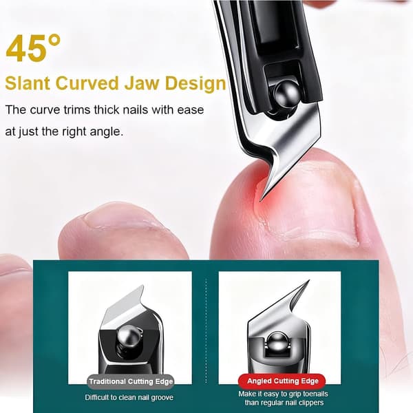 Electric Nail Clipper, 2026 Improved Nail Clipper Set, Includes an Automatic 2-in-1 Nail Clipper (with LED light & storage box), a Slanted, V White + Bbrown