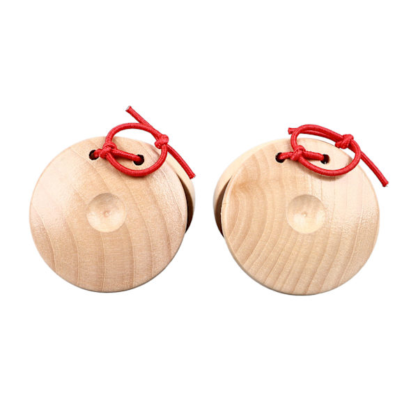 2 st Trä Finger Castanet Slagverksinstrument Finger Castanet för Barn Tidig Utbildning