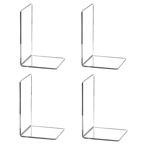 Akryl bogstativ kompatibelt med display, gennemsigtigt bogstativ, akryl bogreoler kompatible med display af bøger, noder 4Pcs