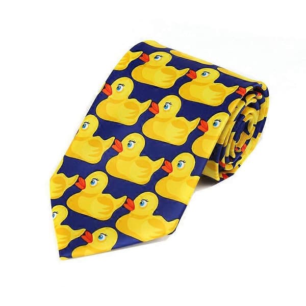 Blå och gul anka slips - Original slips - Fancy slips - Kostym
