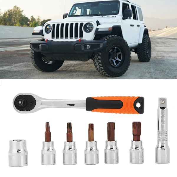8 kpl Kiintoavainsarja räikkävääntimellä Jeep Wrangler TJ JK JL 1997-2019 -malleihin
