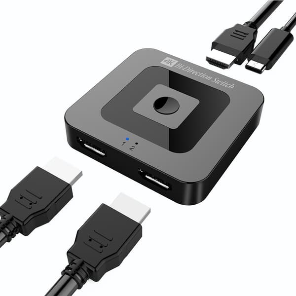 HDMI 2.1 Switch, DisplayPort Switch 4K Splitter, Tovejs DisplayPort Switchboks 2 ind 1 ud/ 1 ind 2 ud
