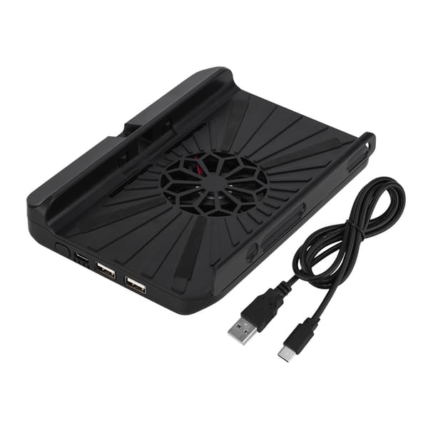 Multi Funktionel Kølestander Ventilatorer USB Drevet Køler Stand Kølepude til Switch Sort