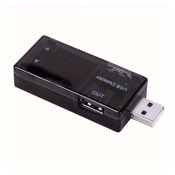 1 st USB-laddare, ström- och spänningstestare med dubbel digital display, kompositmaterial, USB-strömläge