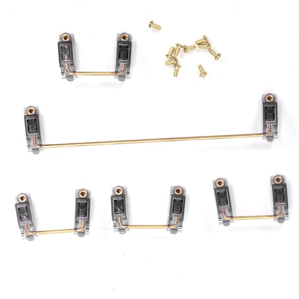 Mekanisk tastaturstabilisator med gullbelagte skruer, datatilbehør for DIY 61/64/87 (Transparent svart)