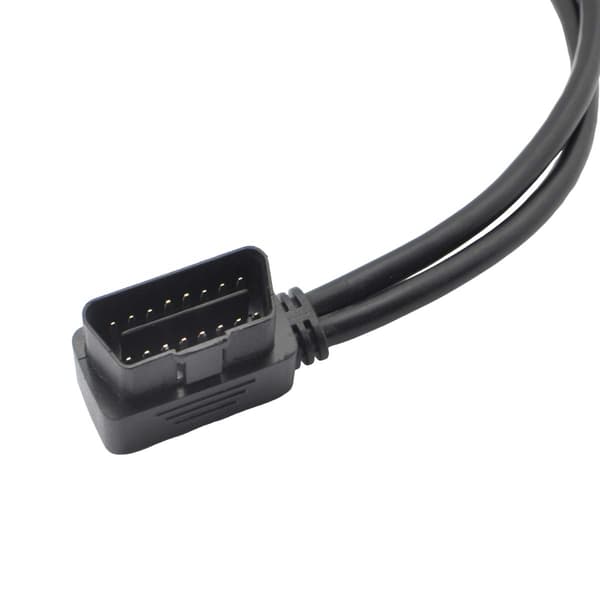 Right Angle Universal OBD2 OBD II 16 Pin Splitter Y Open Cable 0.2