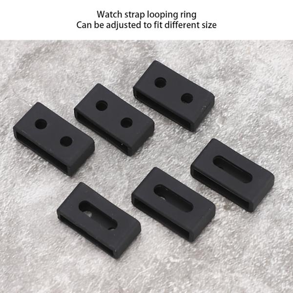 6 kpl Kellon Rannekkeen Lenkkirengas Kellon Hihnan Pidike Silmukka Turvapidike Sopii BA110 Musta 20mm