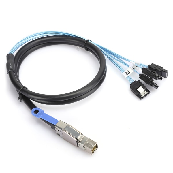 H0402 Mini SAS-kabel SFF-8644 til 4 x SATA Ekstern Server Harddisk Datatilbehør