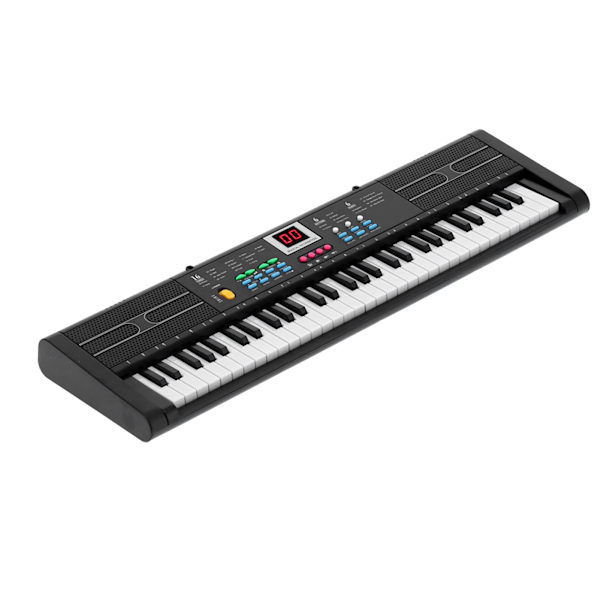Keyboard Klaver 61 Tangenter Instrument Elektrisk med USB Mikrofon til Børn Begynder MQ6187