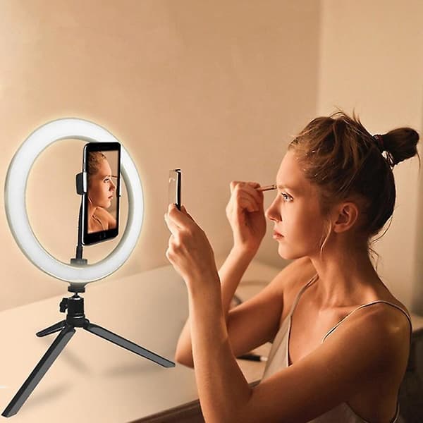 Adjustable 12\" Ring Light with Large Tripod - Perfect for TikTok, YouTube, Live Streaming, Makeup - 210cm Height - Includes Bluetooth Remote Control