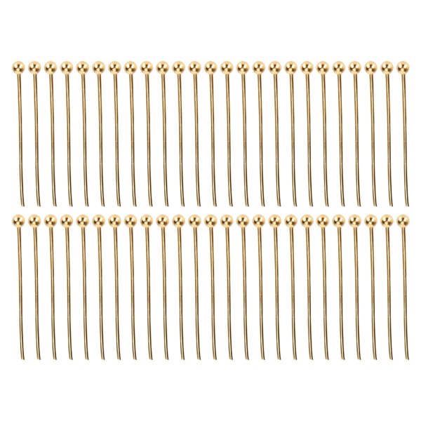 50 st Kulhuvudnålar Smycken Hänge DIY Hantverk Pärltillverkning Delar Tillbehör Guld 25mm / 0.98in