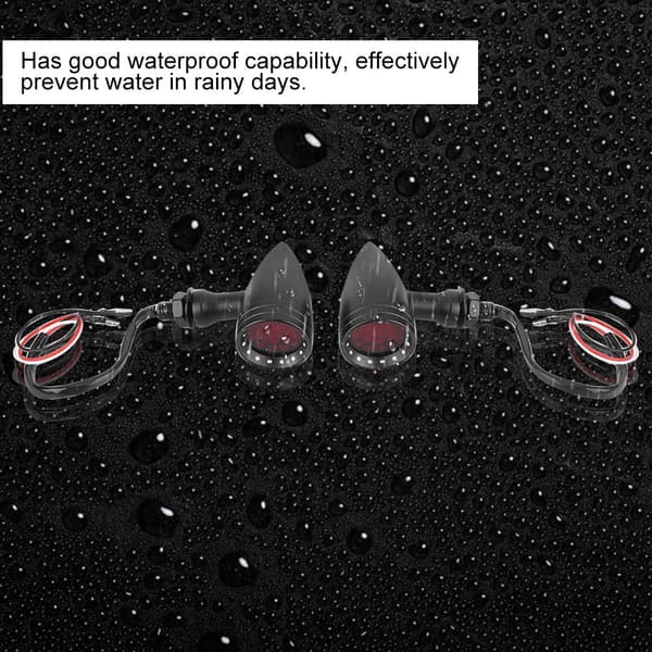 2 stk. Motorcykel Modificeret Retro Blinklys LED Lys Indikator Advarselslampe Universal