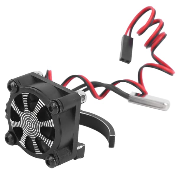 RC Modelbil Motor Køleventilator Køleplade med Termisk Sensor til 540 550 3650 3660 Sort