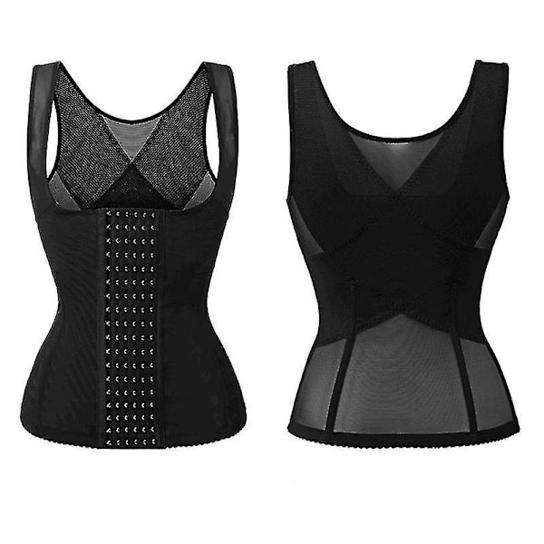 Super Firm Waist Trainer Vest - Plus Size S-6XL S Musta