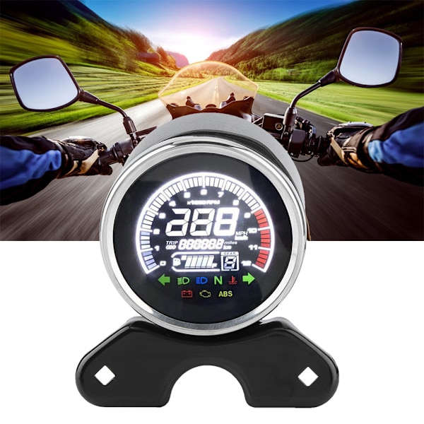 LCD-display til motorcykel - Digital kilometertæller, speedometer og omdrejningstæller