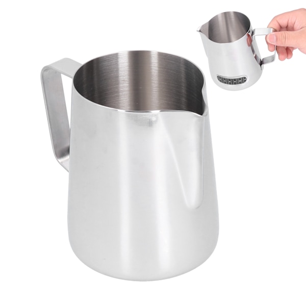600 ml Steelfad til Mælkeskumning, Mælkekande til Kaffe med Termometer-sticker