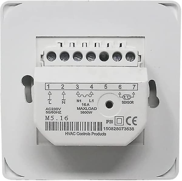 Elektrisk gulvvarmetermostat - Manuell termostat 220v 16a med gulvsensorprobe 1 stk