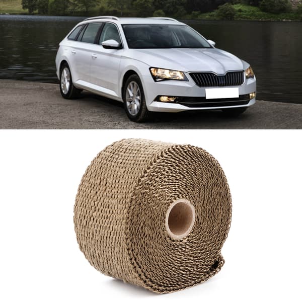 Bil Høy Varmeisolasjon Glassfiber Bil Eksosrør Wrap Tape Biltilbehør 5m