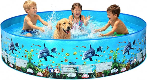 Outdoor Children's Pool - Beautifully Designed - Durable and UV-Resistant PVC - Quick Setup Without Inflation
