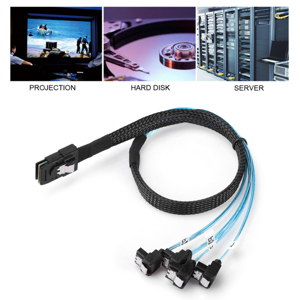Harddisk-kabel, datamaskintilbehør, serverkabel, Mini SAS 36-pin til 4SATA 90° 0,5 meter