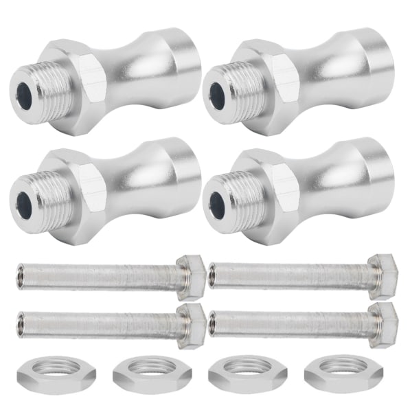 12 st 1/10 till 1/8 RC Modellbil Delar Aluminiumlegering 12mm Till 17mm Hjulnav Adaptrar Koppling Silver