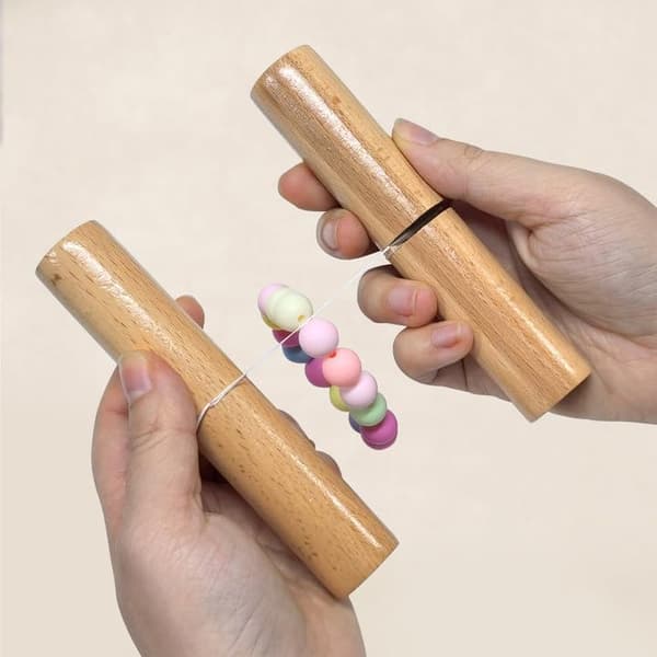 Bracelet Knotting Tool Kit: 2-Piece Wooden Craft Tool Set