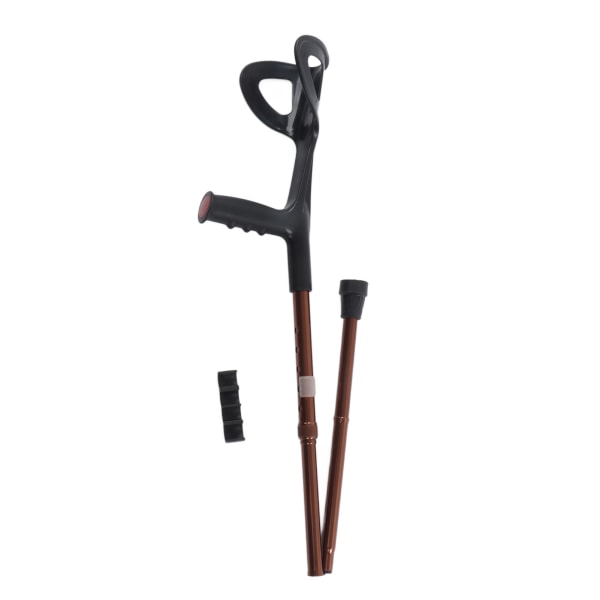 Foldable Walking Cane Stick Evenly Distributed Weight Forearm Folding Adjusting Walking Crutch Brown