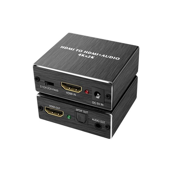 HDMI lyduttrekker, 4K 30Hz HDMI lydsplitter til optisk 3,5 mm, stereoadapter