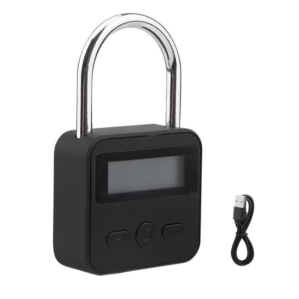 Metall tidslås - USB-oppladbart tidslås - svart